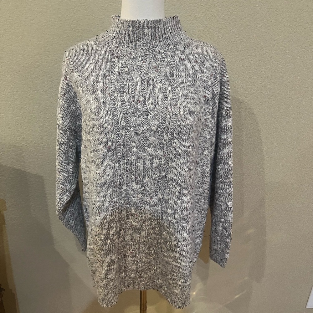 Cozy Heathered Knit Turtleneck Sweater